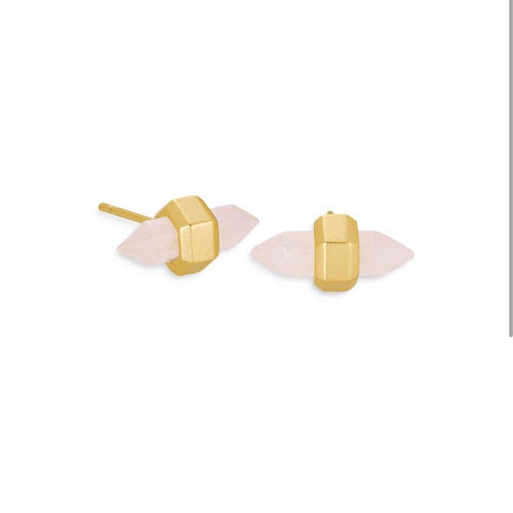 Kendra Scott Jamie Pink Rose Quartz Stud Earrings